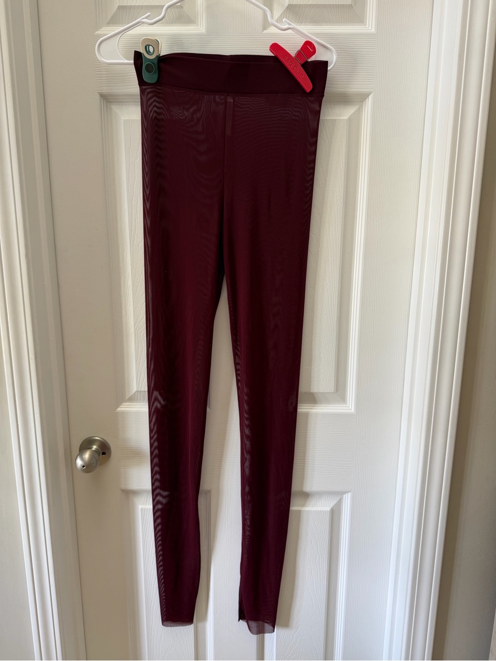 High-Rise Burgundy Stretch Leggings for Women